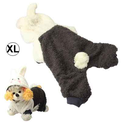 Lovely Rabbit Style Plush Clothes with Cap for Dog Pet