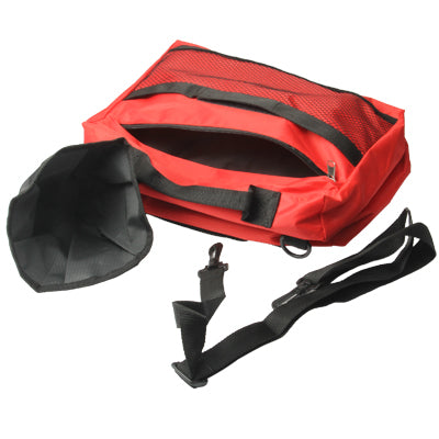 Fashionable Outward Pet Backpack Saddle Bag Dog Carrier Bag Shoulder Bag Knapsack with Water Bowl(Red)