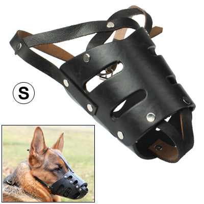 Adjustable Leather Basket Cage Muzzle for Pet Dog Fashion Muzzle, Size: S(Black)
