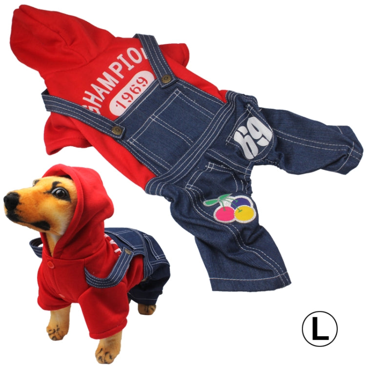 Dog Clothes Denim Fabric Suit Pet Clothing (Size: L)