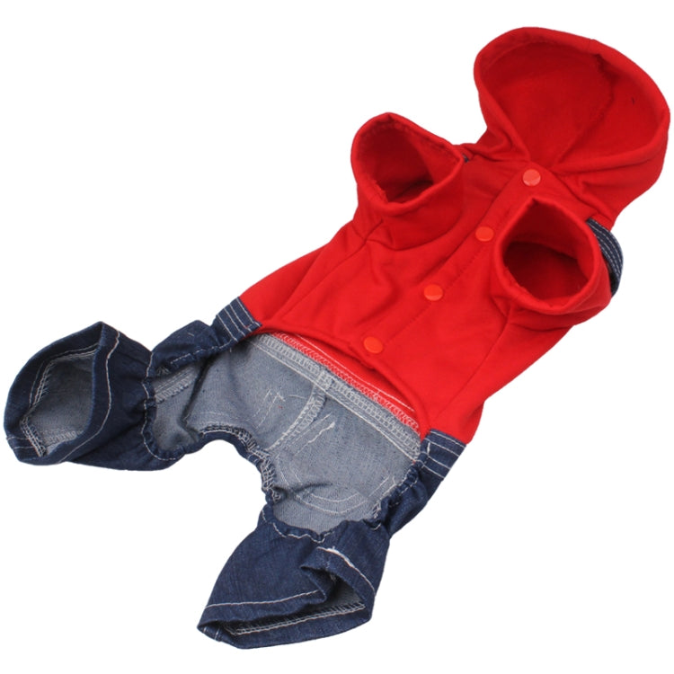 Dog Clothes Denim Fabric Suit Pet Clothing (Size: L)