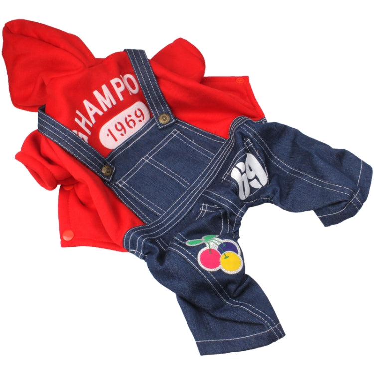 Dog Clothes Denim Fabric Suit Pet Clothing (Size: L)