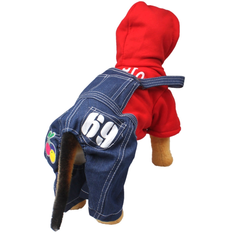 Dog Clothes Denim Fabric Suit Pet Clothing (Size: L)