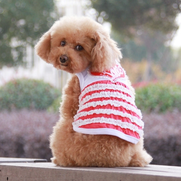 Cute Heart Pattern Pet Dress, Size: S, Back Length: 24cm, Chest: 36cm, Random Color Delivery