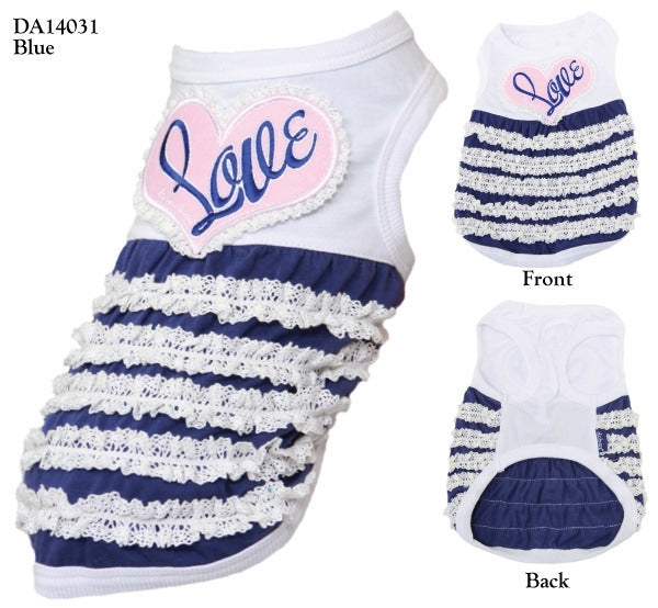 Cute Heart Pattern Pet Dress, Size: XL, Back Length: 37cm, Chest: 54cm, Random Color Delivery