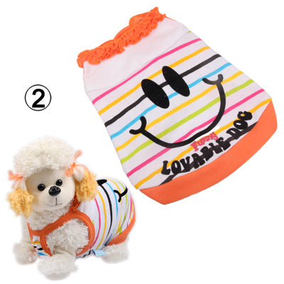 Stripe Smile style Sun-Top Clothes for Dog Pet