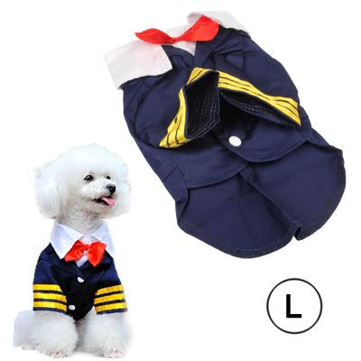 Navy Suit style Clothes for Dog Pet (Size: L)