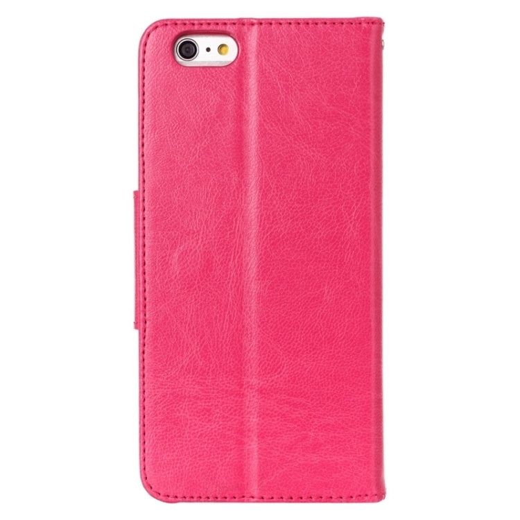 HAWEEL Magnetic PU Leather Case with Holder & Card Slots for iPhone 6 Plus(Magenta)