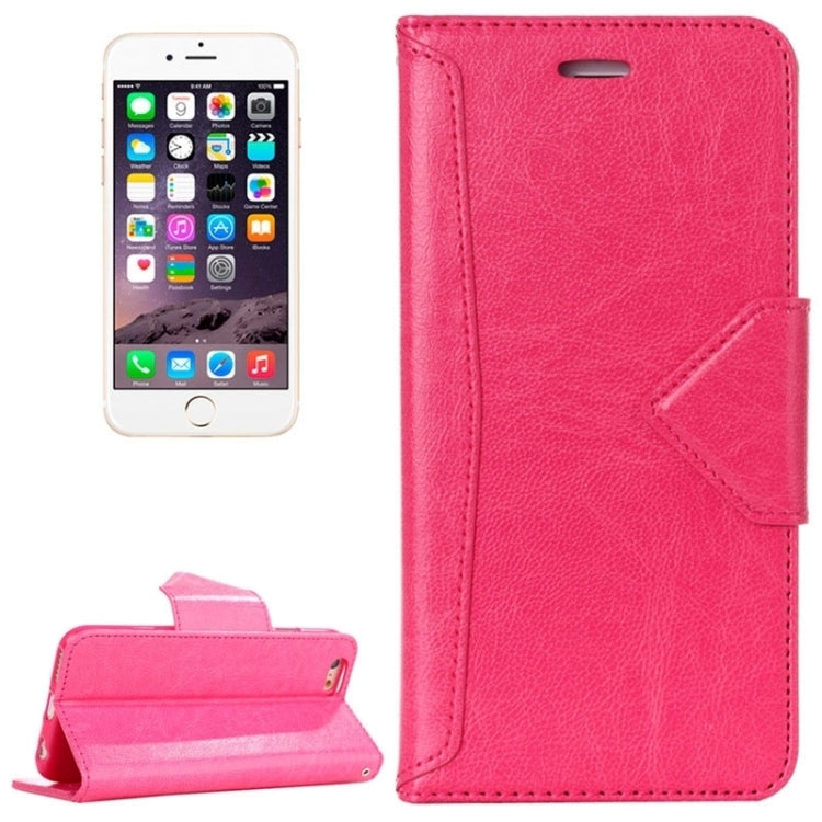 HAWEEL Magnetic PU Leather Case with Holder & Card Slots for iPhone 6 Plus(Magenta)