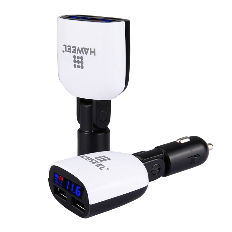 [UAE Warehouse] HAWEEL 3.4A Dual USB Ports LED Display QC 3.0 Quick Car Charger for Smartphone / Tablet PC, Support  FCP and AFC Fast Charging Protocol(Black)