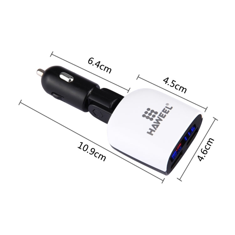 [UAE Warehouse] HAWEEL 3.4A Dual USB Ports LED Display QC 3.0 Quick Car Charger for Smartphone / Tablet PC, Support  FCP and AFC Fast Charging Protocol(Black)