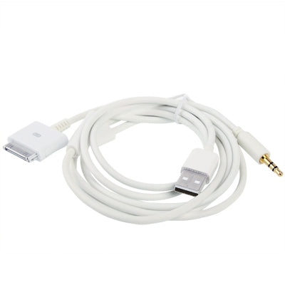 1.2m AUX Cable Car Audio / AUX Speaker Cable, For iPhone 4 & 4S, iPhone 3GS / 3G, iPad 3 / iPad 2 / iPad(White)
