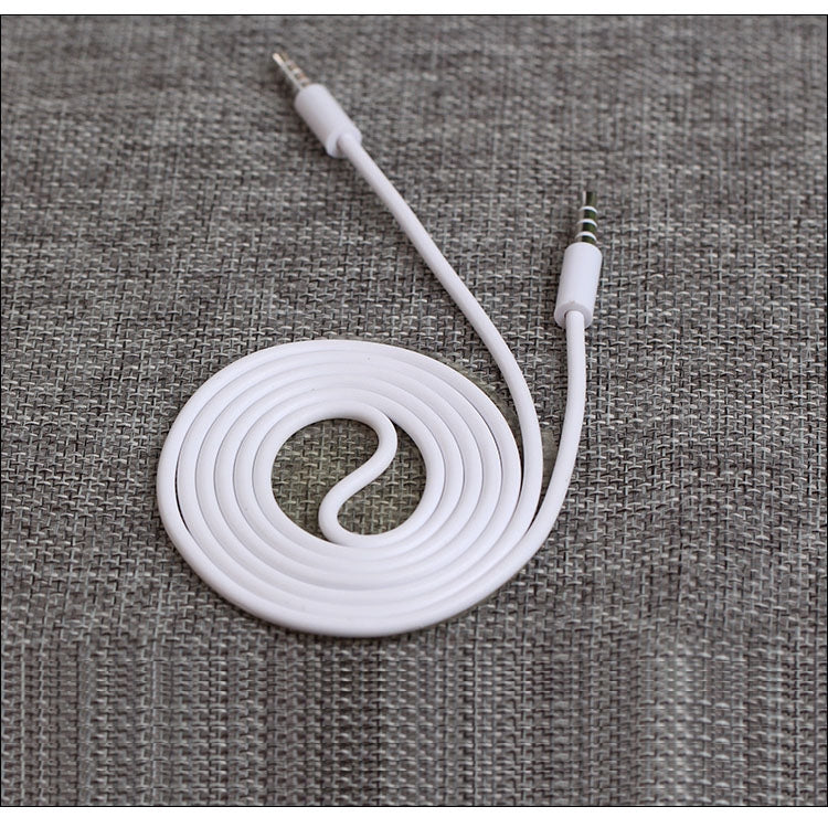 AUX Cable, 3.5mm Male Mini Plug Stereo Audio Cable for iPhone / iPad / iPod / MP3 , Length: 1m(White)