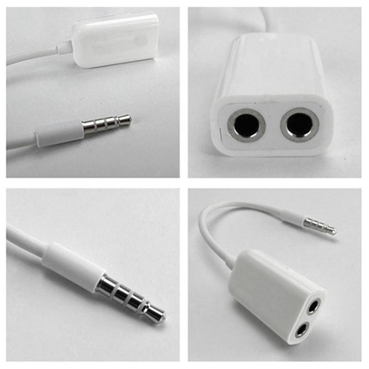 Aux Audio Cable 3.5mm to 2 x Female Splitter Adapter, Compatible with Phones, Tablets, Headphones, MP3 Player, Car/Home Stereo & More(White)
