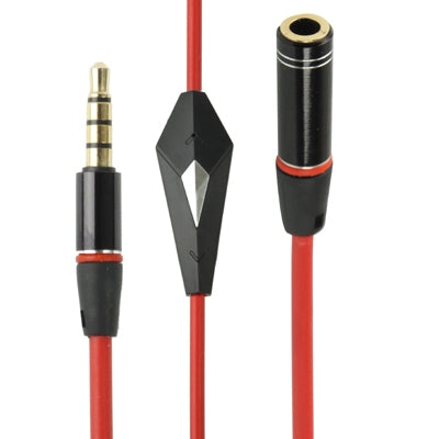 3.5mm Male to Female Jack Earphone Cable with Control Talk (Mic) for Monster Beats by Dr. Dre, Length: 1.2m, Red(Red)