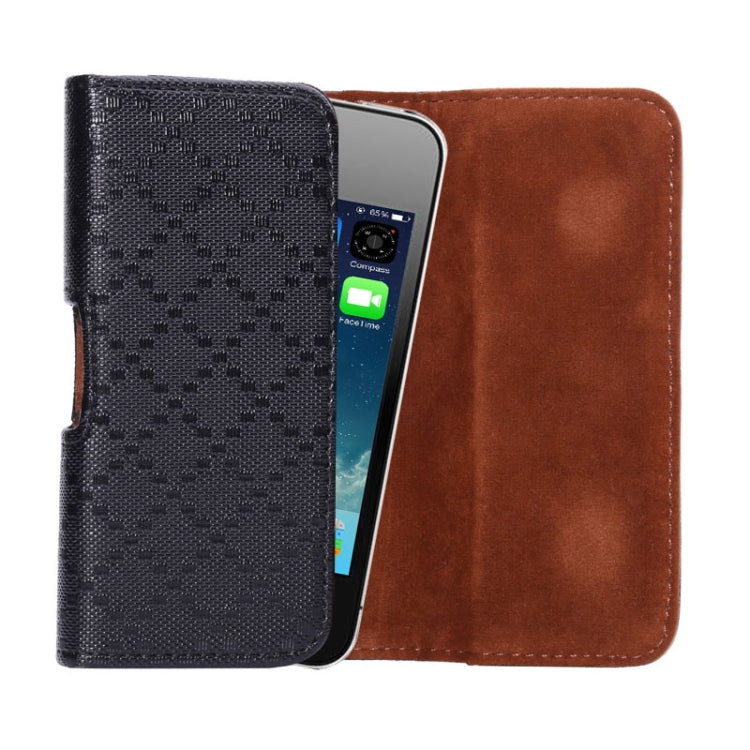Grid Texture Wallet Style Leather Case for iPhone 4