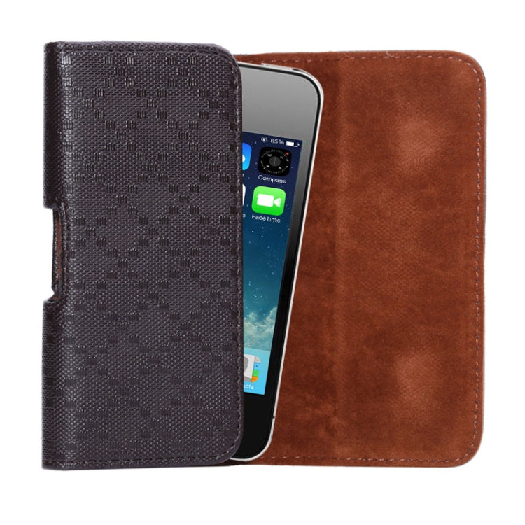 Grid Texture Wallet Style Leather Case for iPhone 4