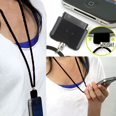 Colorful Fashion Silicone iStrap for iPhone 4 & 4S,3G/3GS,iPod(Black)