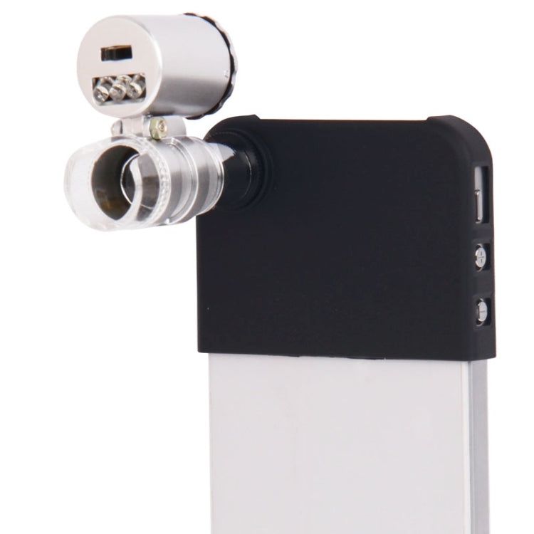 60X Zoom Cell Phone Portable Microscope with Flash Light (White, Purple) for iPhone 4 & 4S