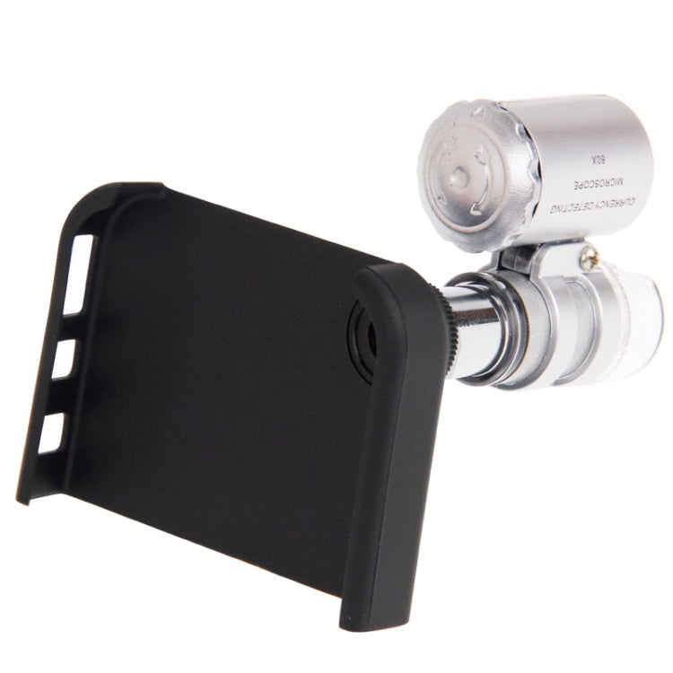 60X Zoom Cell Phone Portable Microscope with Flash Light (White, Purple) for iPhone 4 & 4S
