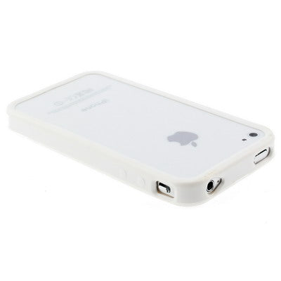 Bumper Frame TPU Case for iPhone 4 & 4S, Prevent weak signal(White)
