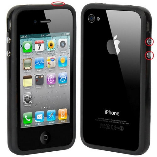 TPU + PC Material Bumper Frame with Keys for iPhone 4 & 4S