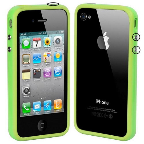 TPU + PC Material Bumper Frame with Keys for iPhone 4 & 4S