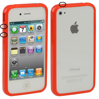 TPU + PC Material Bumper Frame with Keys for iPhone 4 & 4S