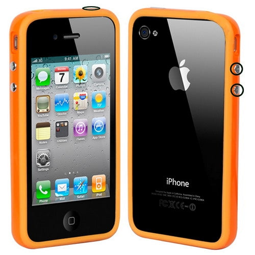 TPU + PC Material Bumper Frame with Keys for iPhone 4 & 4S