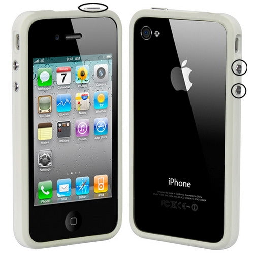 TPU + PC Material Bumper Frame with Keys for iPhone 4 & 4S