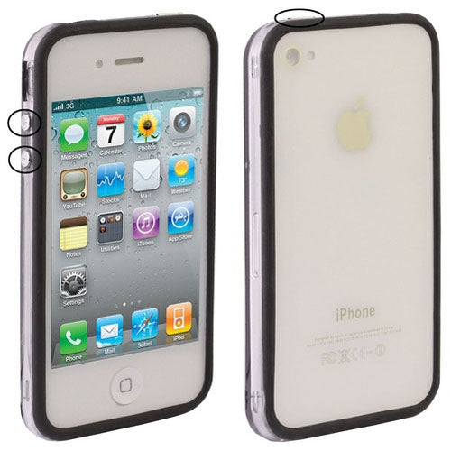 Bumper Frame TPU + PC Case with Keys for iPhone 4 & 4S
