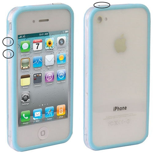 Bumper Frame TPU + PC Case with Keys for iPhone 4 & 4S