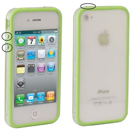 Bumper Frame TPU + PC Case with Keys for iPhone 4 & 4S