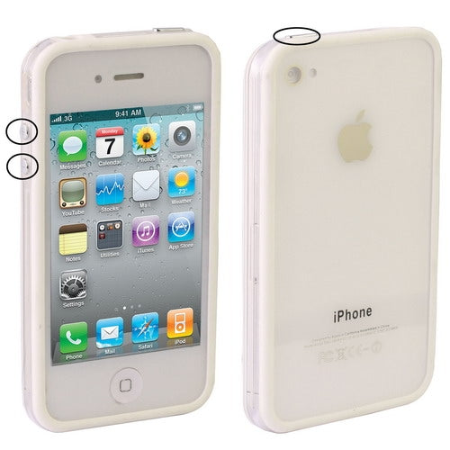 Bumper Frame TPU + PC Case with Keys for iPhone 4 & 4S