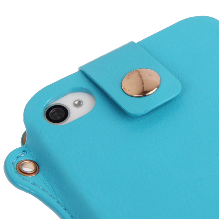 Crazy Horse Texture Touch Screen Vertical Style Leather Case with Lanyard & Earphone Windder for iPhone 4 & 4S