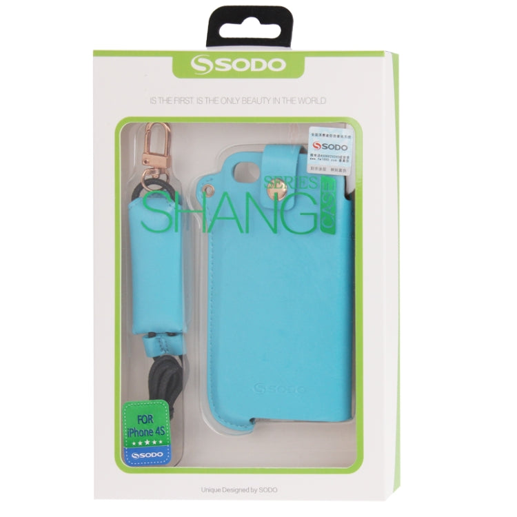 Crazy Horse Texture Touch Screen Vertical Style Leather Case with Lanyard & Earphone Windder for iPhone 4 & 4S