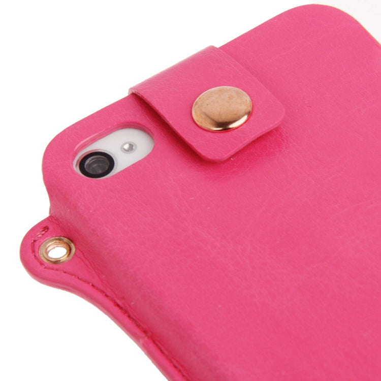 Crazy Horse Texture Touch Screen Vertical Style Leather Case with Lanyard & Earphone Windder for iPhone 4 & 4S