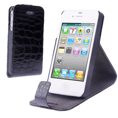 Artificial Leather Case for iPhone 4 & 4S(Black)