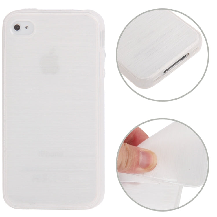 Brushed Texture TPU Case for iPhone 4 & 4S(White)