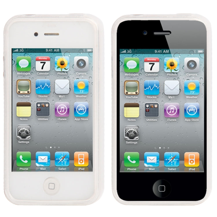 Brushed Texture TPU Case for iPhone 4 & 4S(White)