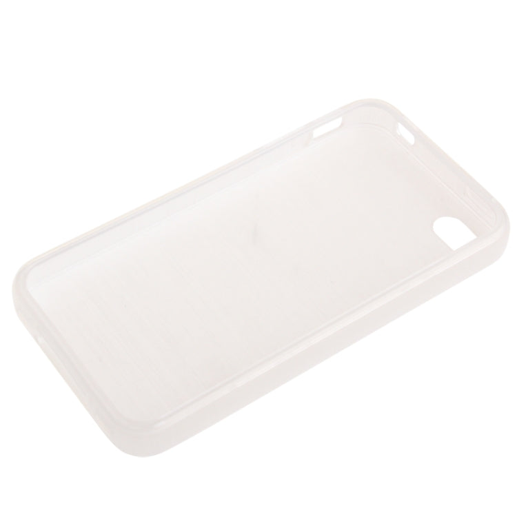 Brushed Texture TPU Case for iPhone 4 & 4S(White)