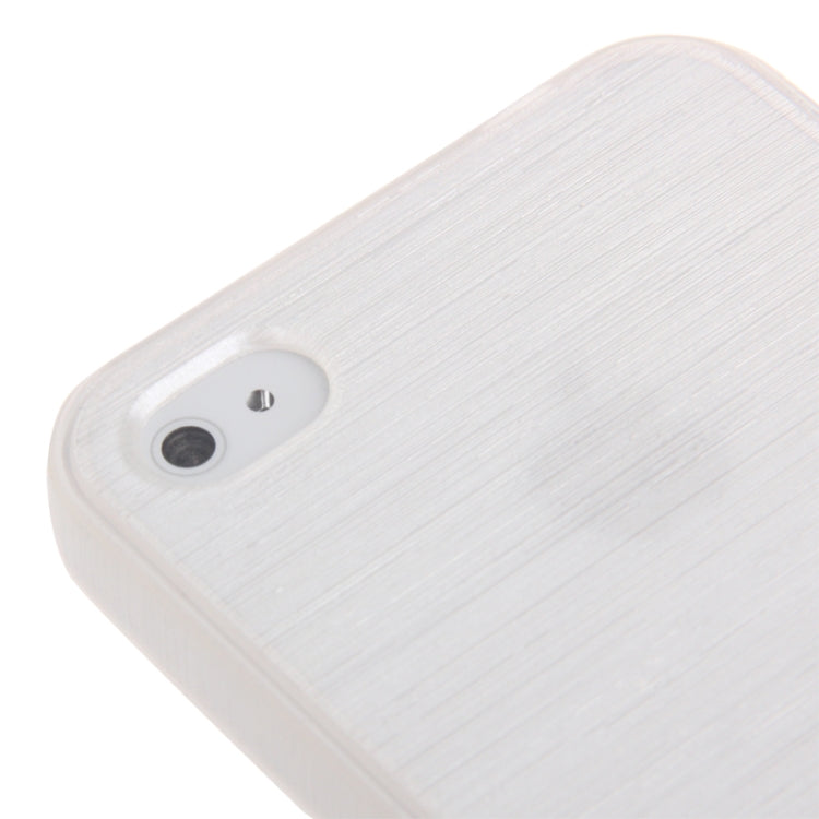 Brushed Texture TPU Case for iPhone 4 & 4S(White)