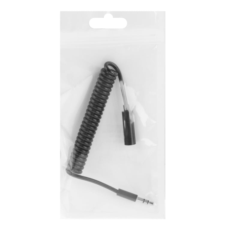 Spring Coiled 3.5mm Male to Female Aux Cable, Compatible with Phones, Tablets, Headphones, MP3 Player, Car/Home Stereo & More, Length: 20cm up to 80cm(Black)