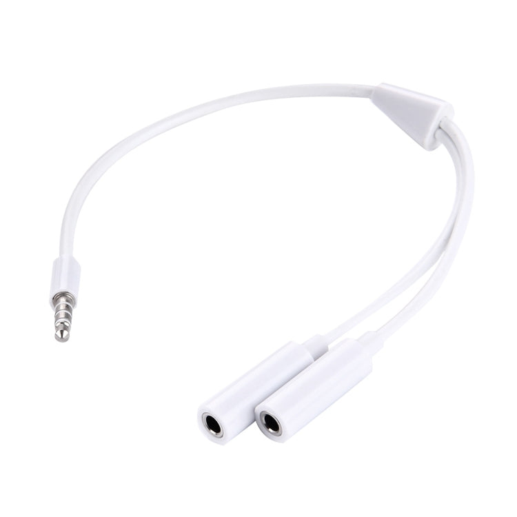 3.5mm Male to 2 Female Frequency line/ Splitter adapter, For iPhone 5 / iPhone 4 & 4S /iPhone 3GS & 3G / iPad / iPod / MP3(White)