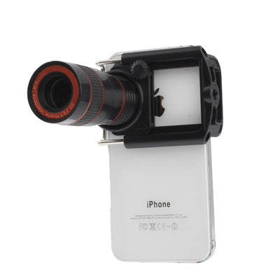 Universal 8X F1.1 Zoom Optical Digital Camera Telescope with Adjusted Holder, For iPhone, Galaxy, Huawei, Xiaomi, LG, HTC and Other Smart Phones(Black)