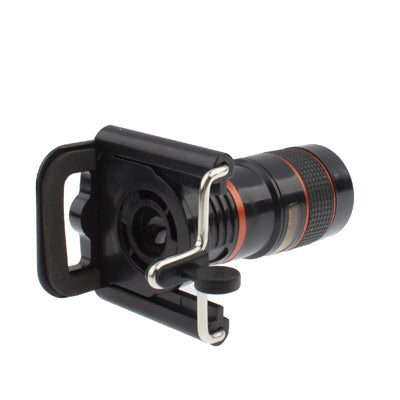 Universal 8X F1.1 Zoom Optical Digital Camera Telescope with Adjusted Holder, For iPhone, Galaxy, Huawei, Xiaomi, LG, HTC and Other Smart Phones(Black)
