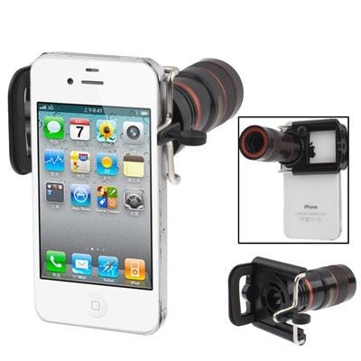 Universal 8X F1.1 Zoom Optical Digital Camera Telescope with Adjusted Holder, For iPhone, Galaxy, Huawei, Xiaomi, LG, HTC and Other Smart Phones(Black)