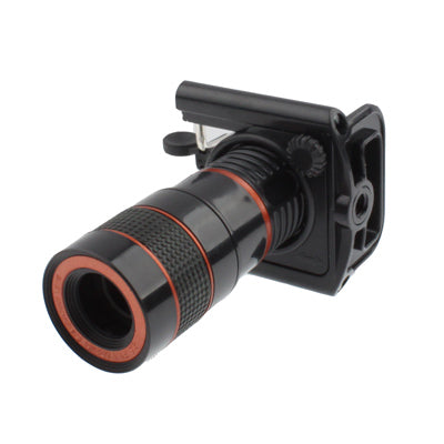 Universal 8X F1.1 Zoom Optical Digital Camera Telescope with Adjusted Holder, For iPhone, Galaxy, Huawei, Xiaomi, LG, HTC and Other Smart Phones(Black)