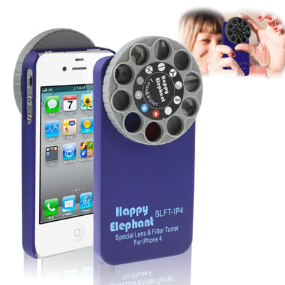 Happy Elephant Special Lens & Filter Turret with Plastic Case for iPhone 4 & 4S