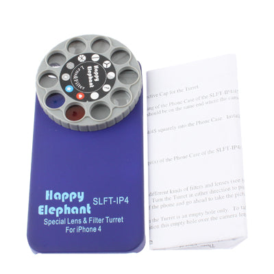 Happy Elephant Special Lens & Filter Turret with Plastic Case for iPhone 4 & 4S